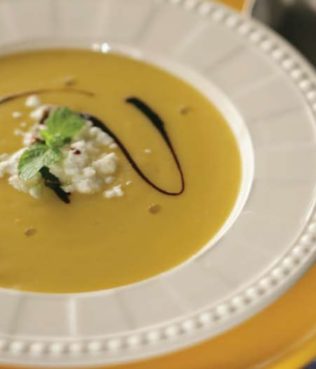 Pumpkin Soup w/ Yogurt and Honey