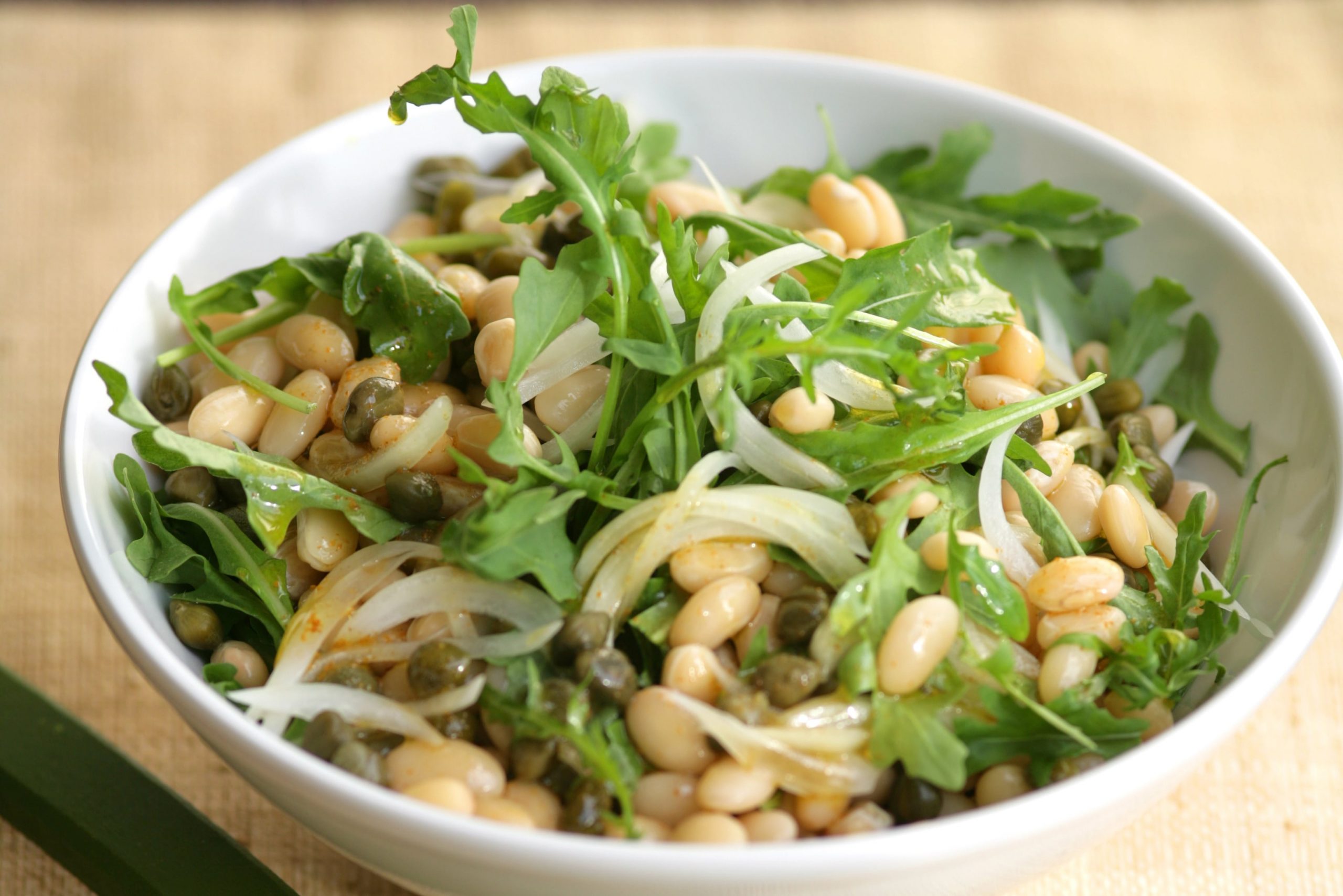 Sausage and White Bean Cassoulet with Arugula Salad