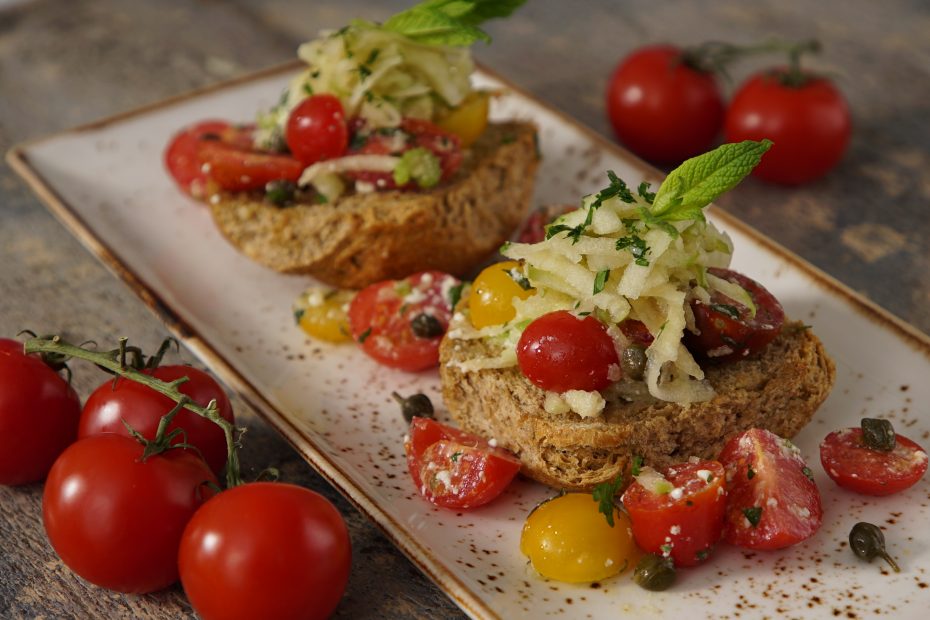 Dako, Cretan Bread Salad with Tomatoes, Green Apples & Herbs | Diane ...