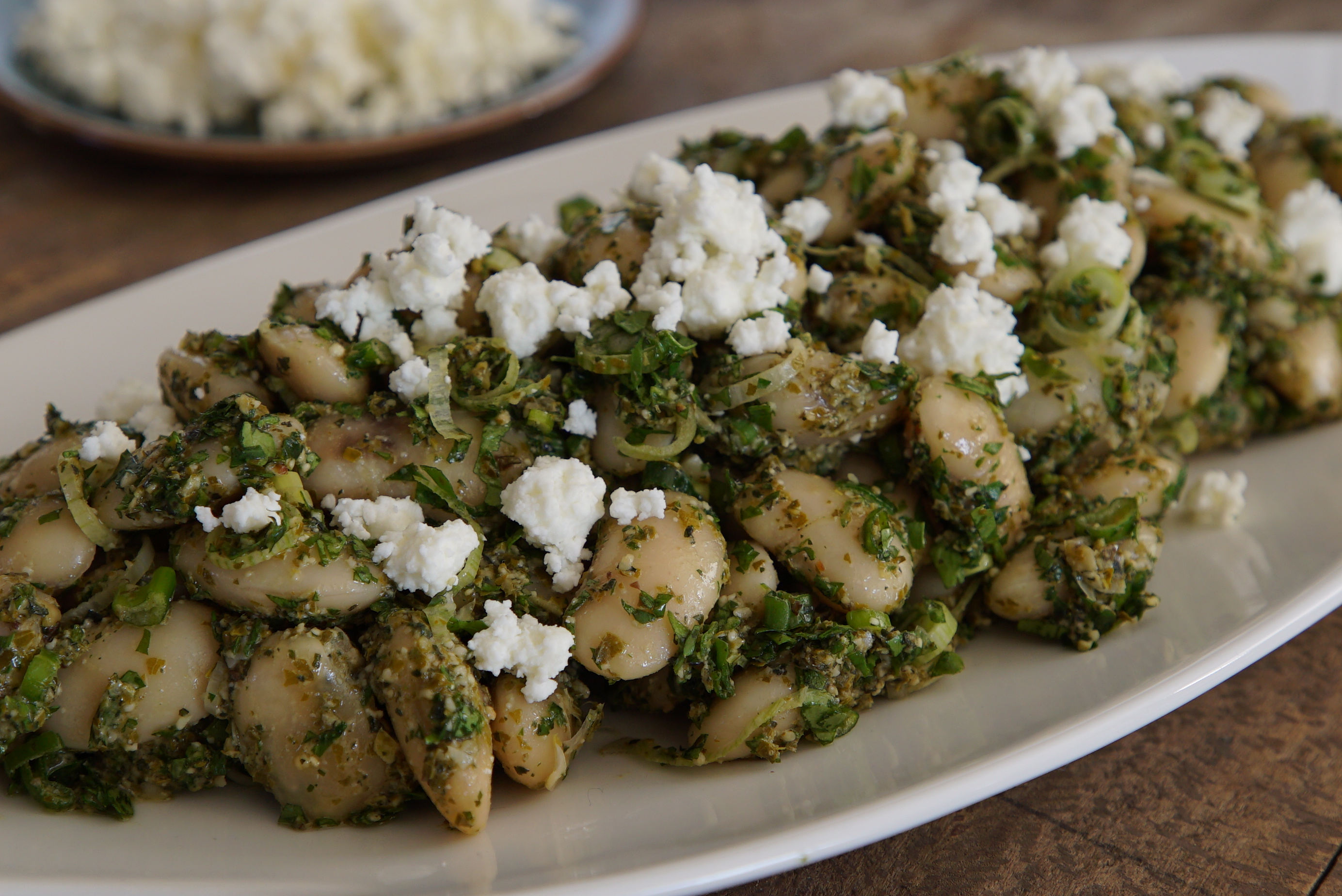 Giant Beans With Grape Leaf Pesto Greek Food Greek Cooking Greek   11c Giant Beans Leaf 