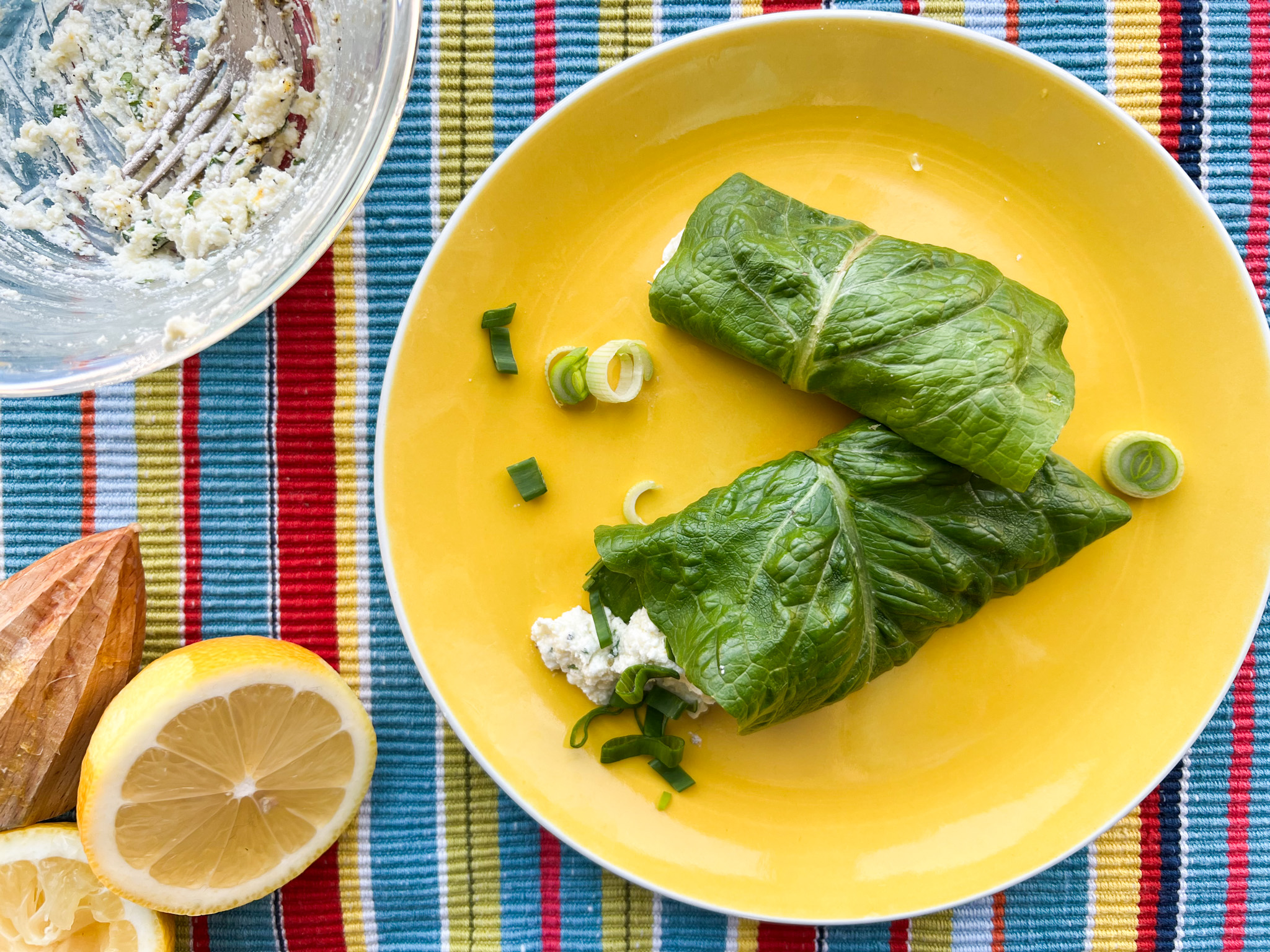 Vegetarian Lettuce Cups Stuffed with Greek Salad