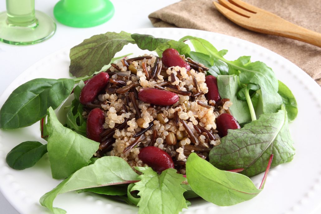 Wild Rice & Quinoa Salad With Kidney Beans 