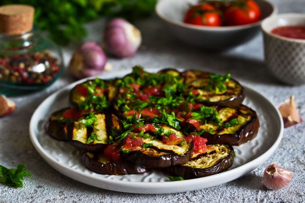 Recipe For Grilled Eggplant With Cilantro And Tomatoes