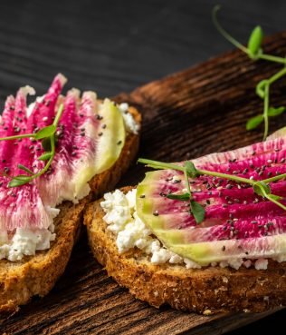 Watermelon Radish Bruschetta