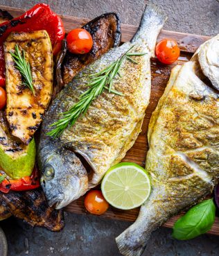 Grilled Whole Fish and Summer Vegetables