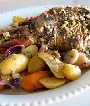 Lemon Garlic Greek Roasted Leg of Lamb – Stuffed with Cheese and Spices