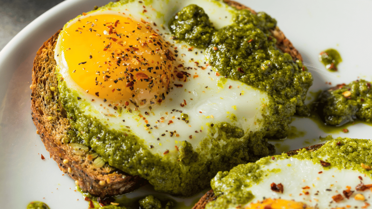 Feta Pesto Eggs