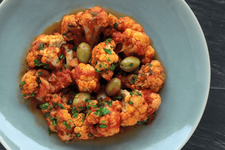 Braised Cauliflower Olives